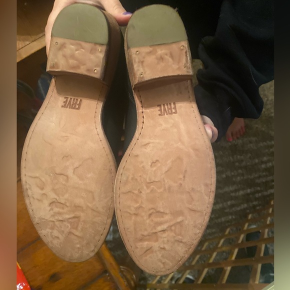 Frye Shoes - Frye Boots Carson Chelsea Size: 6.5, Color: Black Leather W/ light brown bottoms